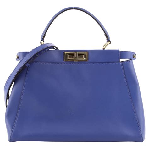 fendi peekaboo regular blue|fendi peekaboo leather bag.